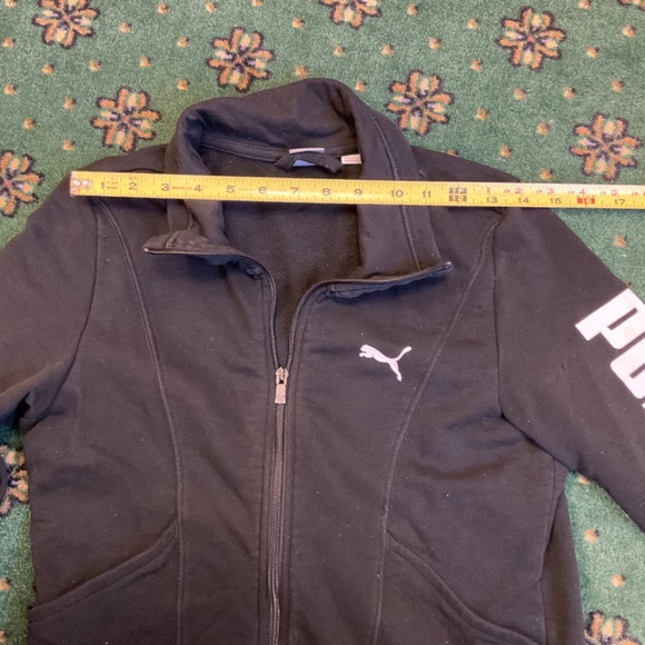 PUMA Women’s Black Full Front Zip Sweat Jacket Sz S - READ! - Picture 6 of 10
